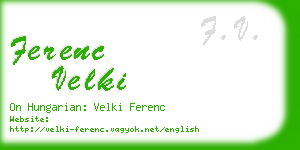 ferenc velki business card